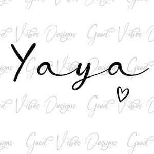 Yaya SVG & PNG Download, minimalistisches Yaya svg Design, neues Yaya Shirt, Yaya Geschenk, Yaya to be svg, Schwangerschaft Ankündigung svg, neue Oma svg