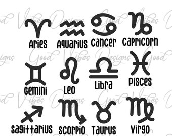 Zodiac Signs SVG Bundle Horoscope SVG Bundle Zodiac Signs - Etsy