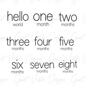Baby Monthly Milestones - SVG & PNG Descargar - Baby Signs - Baby Months - Baby Monthly Milestones - Baby Milestones svg