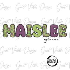 Custom Floral Leopard Name png, Green Purple Custom font, Custom floral leopard name shirt PNG, Girl name sublimation digital download