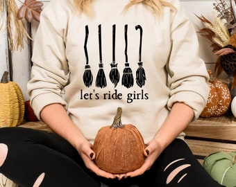 Let&#39;s ride girls SVG, Broom Lets ride girls svg, Witch digital cut file, Halloween svg, witch svg, Salem 1692 svg, come we fly svg download