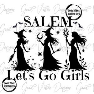 Let&#39;s ride girls SVG, Broom Lets ride girls svg, Witch digital cut file, Halloween svg, witch svg, Salem 1692 svg, come we fly svg download