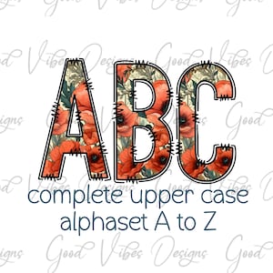 Floral Alphabet, Make your own designs, Alphabet Doodle Set, Floral Alphabet Doodle, Unique Floral Doodle Letters, Peony Floral Alphabet