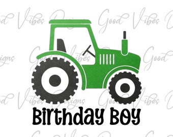 Birthday Boy Green Tractor PNG, 1st Birthday tractor PNG, Tractor PNG, Red tractor png design, 1st birthday party, one year birthday shirt