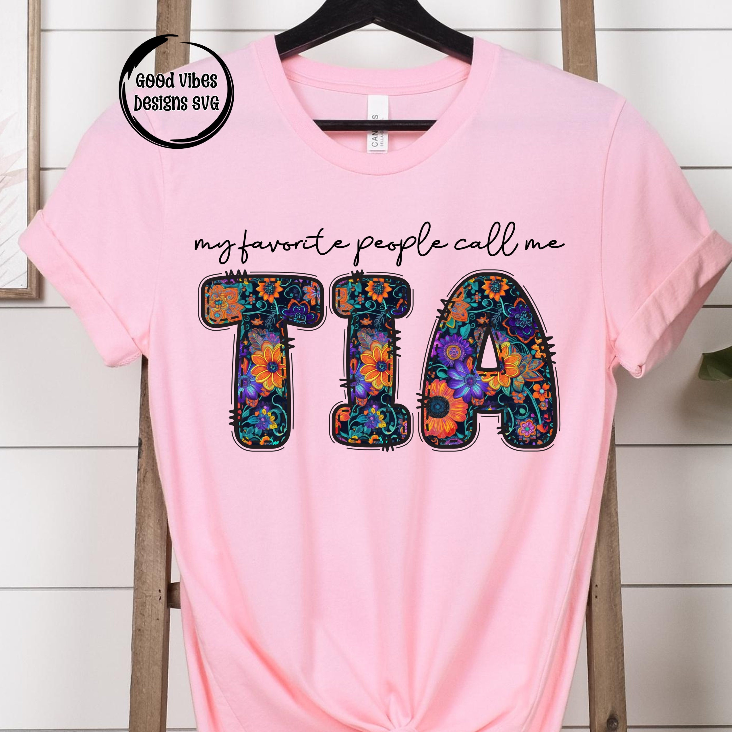 My Favorite People Call Me Tia Floral Christmas Gifts T-Shirt My Favorite People Call Me Tia Floral Christmas Gifts T-Shirt