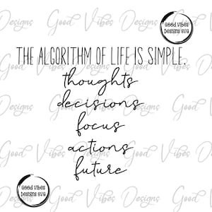 The algorithm of life is simple. thoughts decisions focus actions future svg, Do Not Disturb My Grind My Joy My Peace SVG, algorithm svg