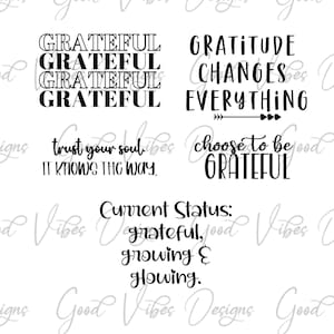 Grateful SVG 5 Bundle, Grateful svg, Gratitude SVG Bundle, law of attraction quote, grateful tshirt, gratitude shirt, gratitude svg bundle