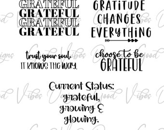 Grateful SVG 5 Bundle, Grateful svg, Gratitude SVG Bundle, law of attraction quote, grateful tshirt, gratitude shirt, gratitude svg bundle