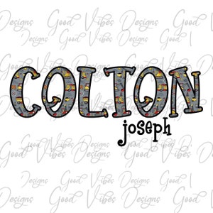 Construction Custom Name, Construction Themed Personalized Name PNG Sublimation, Boys name sublimation, Custom Made Name for Birthday Shirt