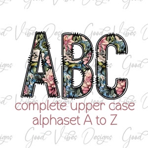 Pink Dahlia Floral Alphabet, Flower Design Alphabet, Unique Alphabet, Beautiful floral Alphabet, Make your own designs, Unique alphabet set