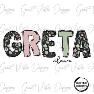 Custom Name PNG, Girl sublimation digital download, Pink Sage Green Shabby Chic Name sublimation, Pinks font name png, Personalized Name png