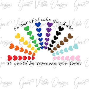 be careful who you hate PNG Download, Gay Pride PNG, Lesbian Sublimation, LGBt png, pride png, png gay, gay pride, pride month sublimation