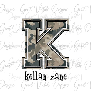 Monograma de camuflaje de pato personalizado PNG, sublimación de camuflaje de niño, sublimación de nombre de letra de camuflaje, nombre de fuente de camuflaje png, camiseta con nombre personalizado png