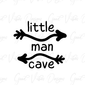 kleiner Mann Höhle - Wandkunst SVG & PNG Download - kleine Jungen Zimmerschild - Kleine Jungen Zimmer Türschild - Jungen Wandkunst - Kinderzimmer