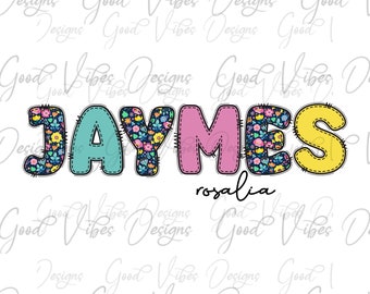 Custom Floral Name PNG, Girl sublimation digital download, Retro Floral Name sublimation, Pinks font name png, Personalized Name shirt png