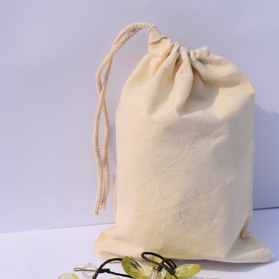 3x4 Inches Linen Pouch 100% Organic Cotton Biodegradable and Reusable Premium Quality Muslin Single Drawstring Bags 25 pcs Gift bags