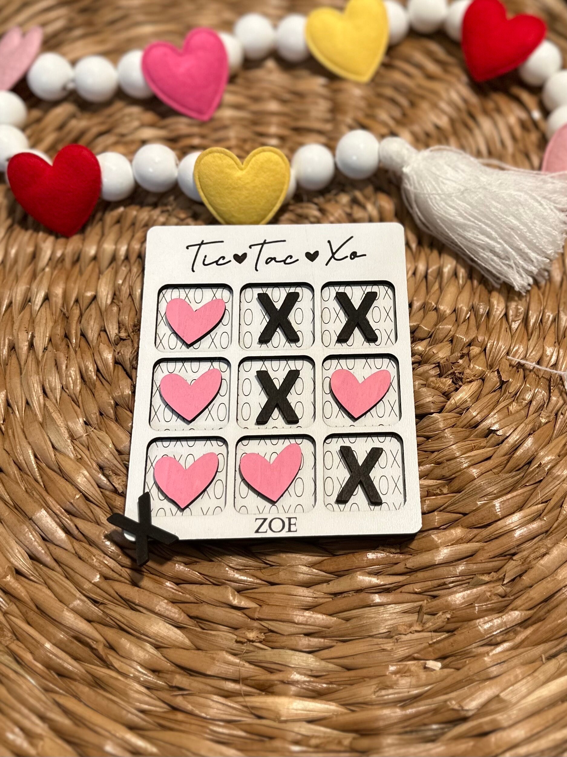Personalized Tic Tac Toe Board Game • Valentines Day Tic Tac Toe ...