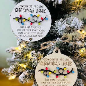 Funny Coworker Christmas Ornament • Coworker Christmas Gift • Christmas Ornaments • Funny Christmas Tags • Secret Santa Ornament