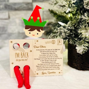 Ich bin wieder Elf Postkarte • Ich bin wieder Brief von der Elfe • Holz Postkarte • Weihnachtself Geschenk • Karte • Weihnachtsdeko