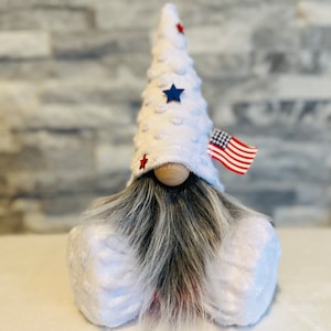 Patriotic Gnome • 4th of July Gnome • Red White & Blue • Tiered Tray Decor • Patriotic Decor • Flag Gnome • Americana Gnome