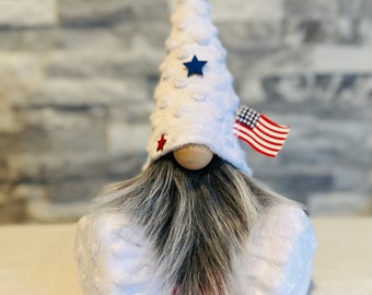 Patriotic Gnome • 4th of July Gnome • Red White & Blue • Tiered Tray Decor • Patriotic Decor • Flag Gnome • Americana Gnome