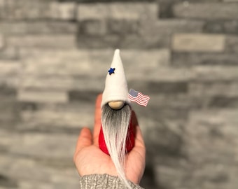 Patriottische kabouter • Vlagkabouter • Fourth of July-kabouter • onafhankelijkheidskabouter • Miniatuurkabouter • Magnetische kabouter • Gelaagd dienbladdecor