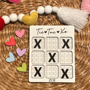 Personalized Tic Tac Toe Board Game • Valentines Day Tic Tac Toe • Travel Game • Children's Gift • Valentines Day Gift •