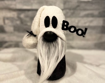 Halloween Gnome • Ghost Gnome • Boo Gnome • Halloween Decor • Tiered Tray Gnome • October Decor