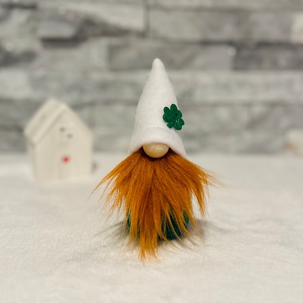 St Patrick’s Gnome • Irish Gnome • Miniature Gnome • Magnetic Gnome • Gift Idea • Tiny Tiered Tray Decor • St Patrick’s Day Decor