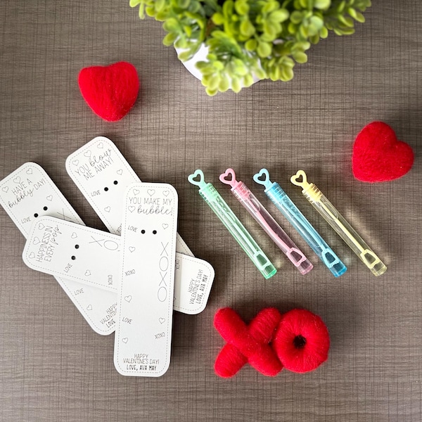 Personalisierte Valentinstags-Blasenkarten • Klassenblasen • Valentinstags-Gefälligkeiten • Valentinstags-Blasen • Valentinstagsklasse • Klassenzimmergeschenken