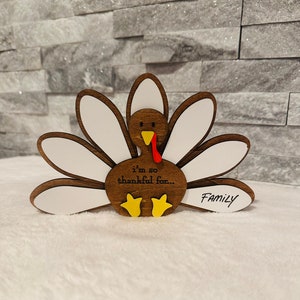 Thankful Turkey • Thanksgiving Table Decor • Thanksgiving activity • Fall Decor • Tiered Tray Decor