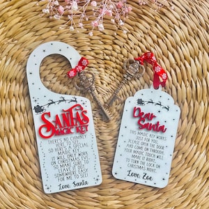 Personalisierter Weihnachtsmann Magischer Schlüssel Türschild • Kein Schornstein Weihnachtsmann Schlüssel • Weihnachtstürschild • Zauberschlüssel für Weihnachtsmann