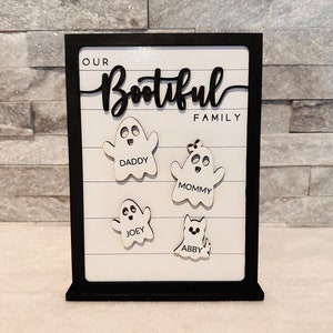 Halloween family sign, Our Bootiful Family Sign, Personalized Halloween Sign, Halloween decor, Customized Family Ghost Sign