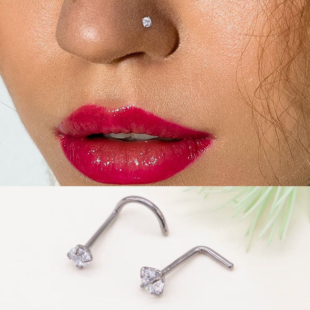 Nose Ring Stud 2mm/2.5mm/3mm Tiny CZ Nose Stud, 20G Minimalist Nose