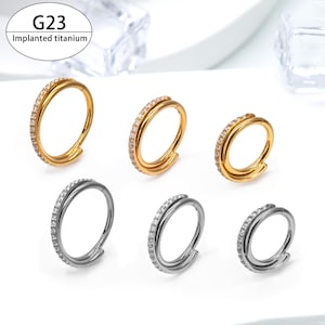 16G Implanted F136 Titanium Cross Hoop/ Septum Ring/Rook/ Stacked Daith Earring/Dainty Earrings /Septum Hoop Silver Gold/Cartilage hoops