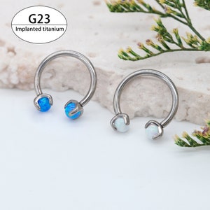 16g implante titânio garra opala rosqueado internamente ferradura nariz anel septo piercing daith septo helix anel, ferradura aro