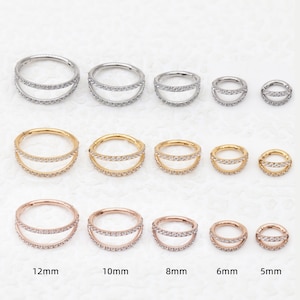 16G Double Hoop Nose Ring/Cartilage Hoop/Conch Earring/Daith Ring/Tragus Jewelry/Helix Hoop/Cartilage Earring/Hoop Earring/Earlobe