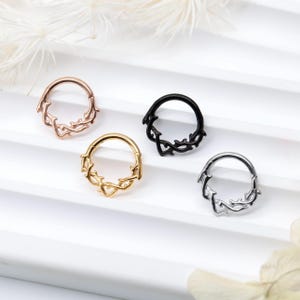 Piercing per naso a forma di ramo spinato in acciaio inossidabile 16G, con elica, cartilagine, daith, orecchino, per donne e uomini