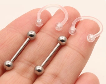 10pc Stainless Steel Acrylic Horseshoe Bars Lip Nipple Ear Body Piercings A779 