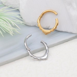 16G 316L acciaio inossidabile fiore setto clicker/anello setto incernierato/anello setto in acciaio/piercing setto oro/anello setto argento oro