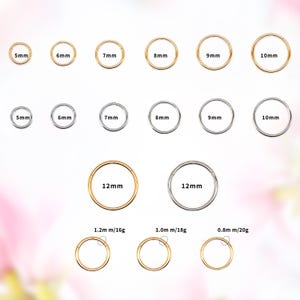 14K Solid Gold Minimalist Seamless Hinged Septum Ring/Helix Earrings/Cartilage Hoops/Nose Ring /Daith Hoop/Tragus/Rook Earrings 20G/18G/16G