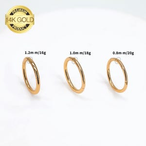20G/18G/16G 14K Solid Gold Hinged Ring/Helix Earrings/Cartilage Hoops/Nose Rings/Daith Hoop/Tragus/Rook Earrings/Small Hinged hoop
