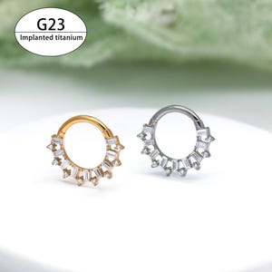 16G Implanted Grade Titanium Septum Ring/ Septum Hoop/Daith Clicker Earring/Septum Jewelry/Daith Jewelry/Septum Clicker Hoop/ Daith Hoop 8mm