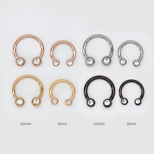 16G G23 Implant Grade Titanium Internally Thread Horseshoe Septum/Conch/Cartilage Piercing/Circular Barbell 8mm,10mm