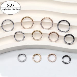 18G / 16g Titan Hinged Hoop / Titan Hoop Ring/Helix Hoop/Nasenring/Conch/Daith Hoops/Septum Ring/Creolen Ringe/Ohrringe Hoop Ring