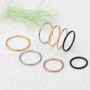 Anello per il naso con segmento incernierato in acciaio chirurgico da 16 g/18 g, anello clicker per setto nasale, cerchio Daith