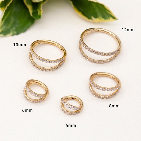 16G Double Hoop Nose Ring/Cartilage Hoop/Conch Earring/Daith Ring/Tragus Jewelry/Helix Hoop/Cartilage Earring/Hoop Earring/Earlobe