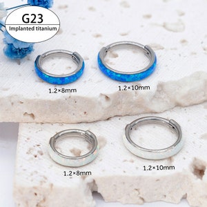 16G G23 Titanium Opal Nose Ring/Nose Hoop/Nose Piercing/Helix Hoop Earring/Cartilage Earring/Lobe Earring/Tragus Opal Hoop/Unique Gift