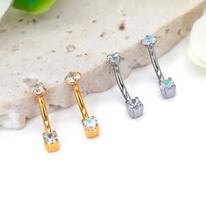 16G 316L Stainless Steel Claw Setting CZ Rook Earring/Eyebrow Curved Rings/Snug Rook Barbell/Rook Piercing/Eyebrow Piercing/Cartilage/Daith