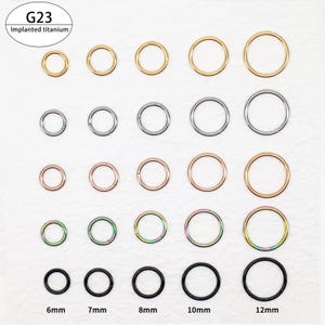 16G / 18G / 20G Titan Scharnier Hoop Segment Ringe Knorpel Hoop Nase Septum Nahtlose Scharnier Clicker Helix Ohrring Hoop